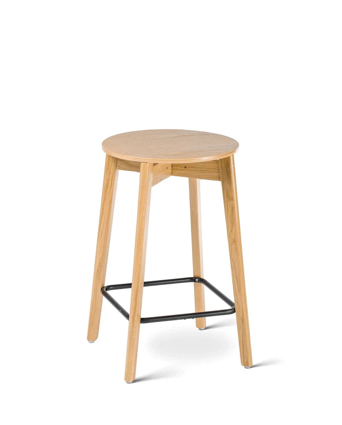 Natural stool oak h65 - taboret hoker dębowy bez oparcia