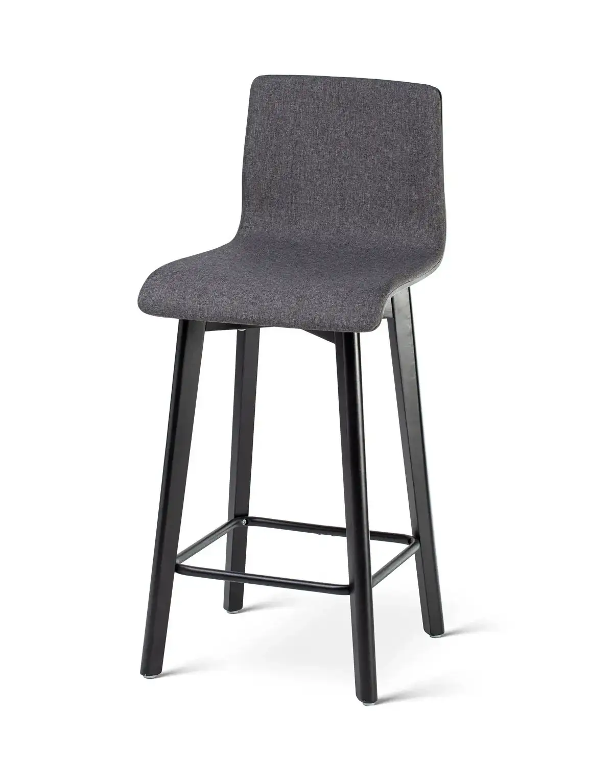 Natural Soft Beech czarno-grafitowe 65 cm - Hoker tapicerowany 65 cm z gładką tkaniną
